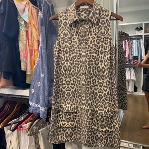 Equipment cheetah silk dress xs